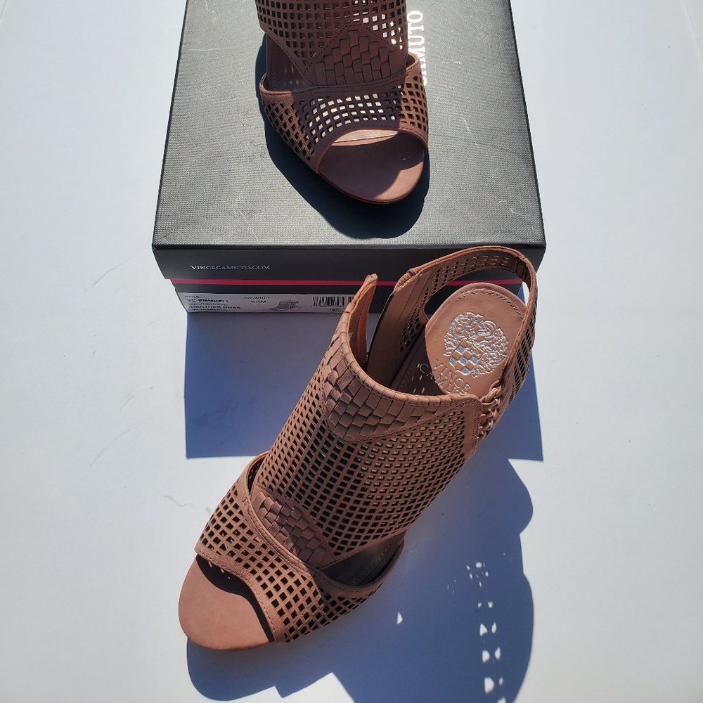 Vince Camuto Emmbell Open Toe & Heel Leather Bootie NIB